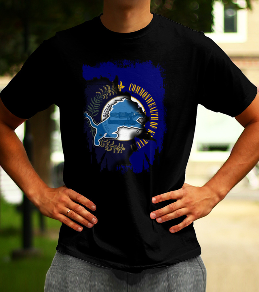 Commonwealth Of Kentucky United With Detroit Lions T-Shirt