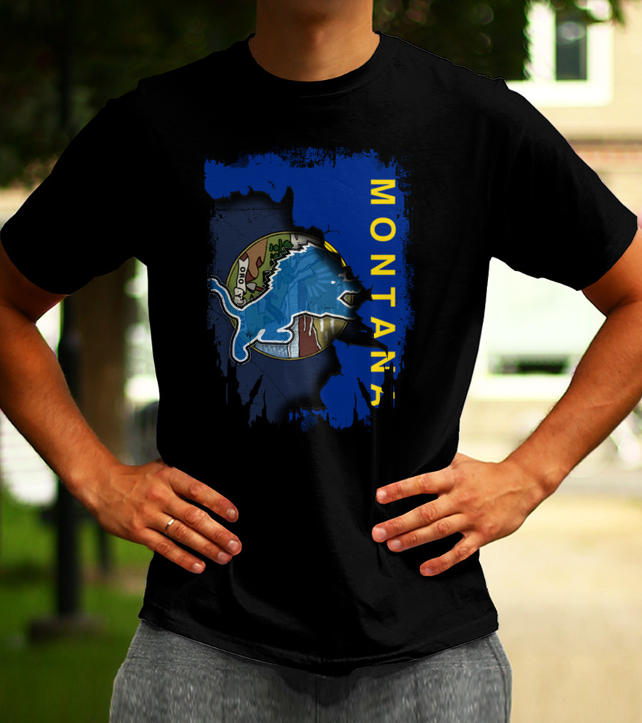 Montana Alliance With Lions Logo And State Emblem T-Shirt