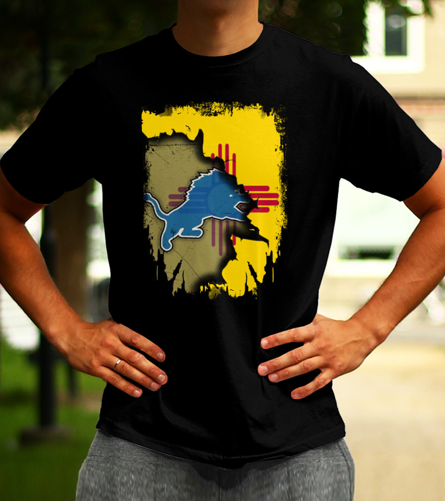 Together New Mexico Zia Symbol With Detroit Lions T-Shirt