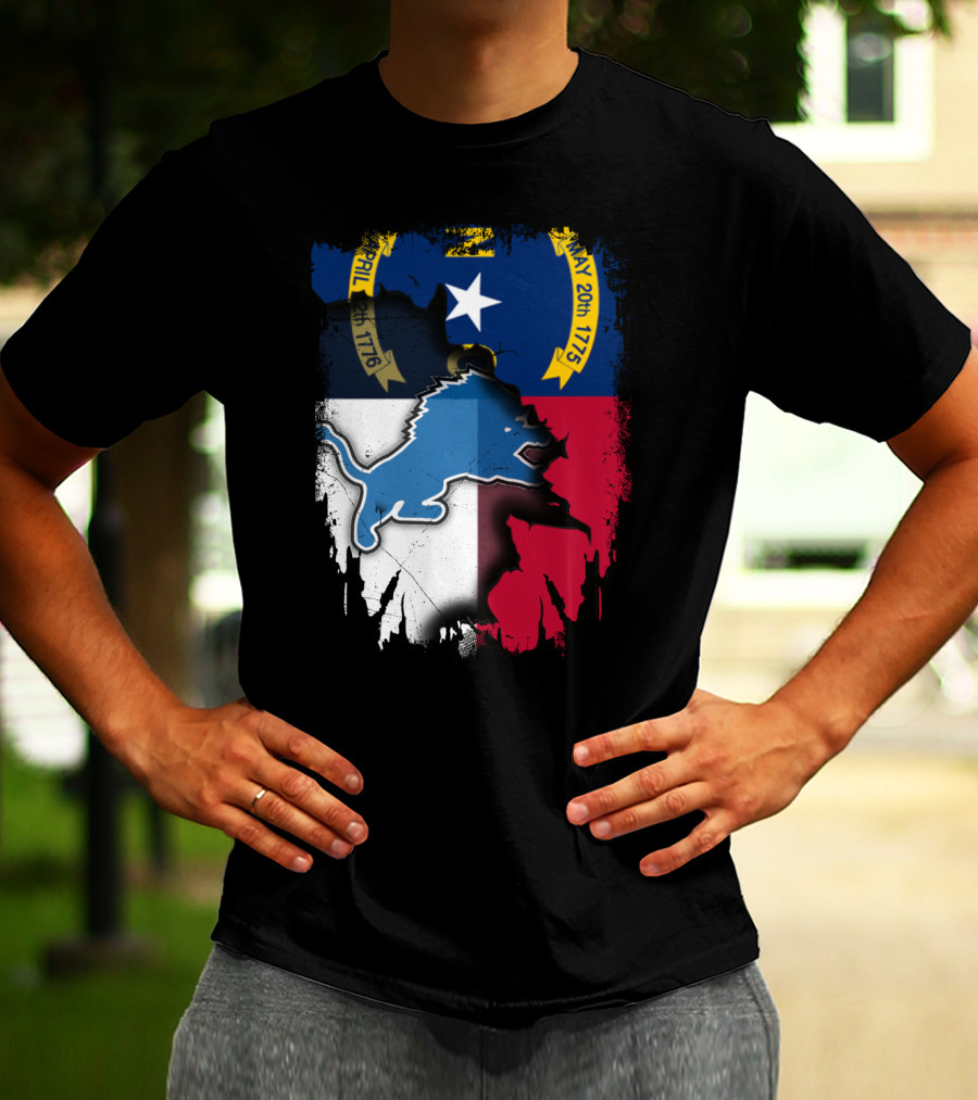 North Carolina Flag With Blue Lion T-Shirt