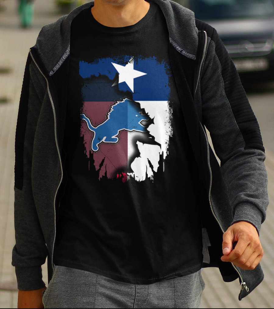 Together Texas Pride With Detroit Lions Emblem T-Shirt