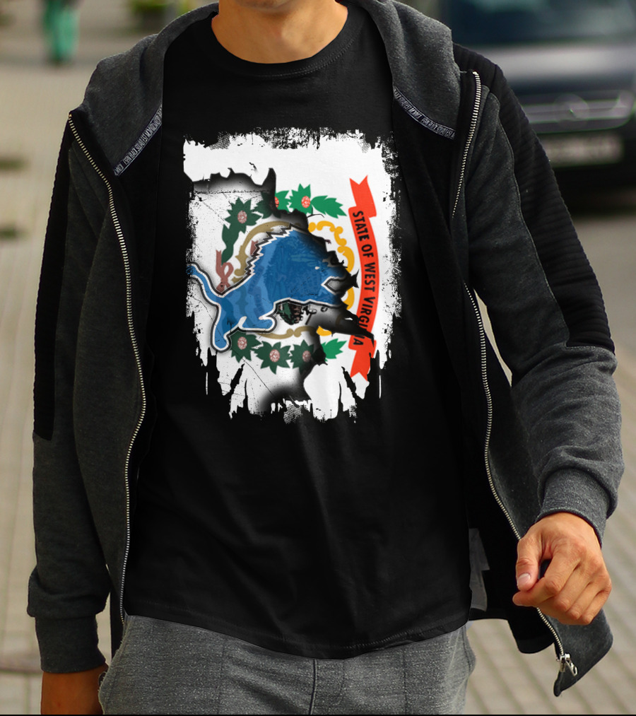 State Of West Virginia With Lions Symbol Together T-Shirt