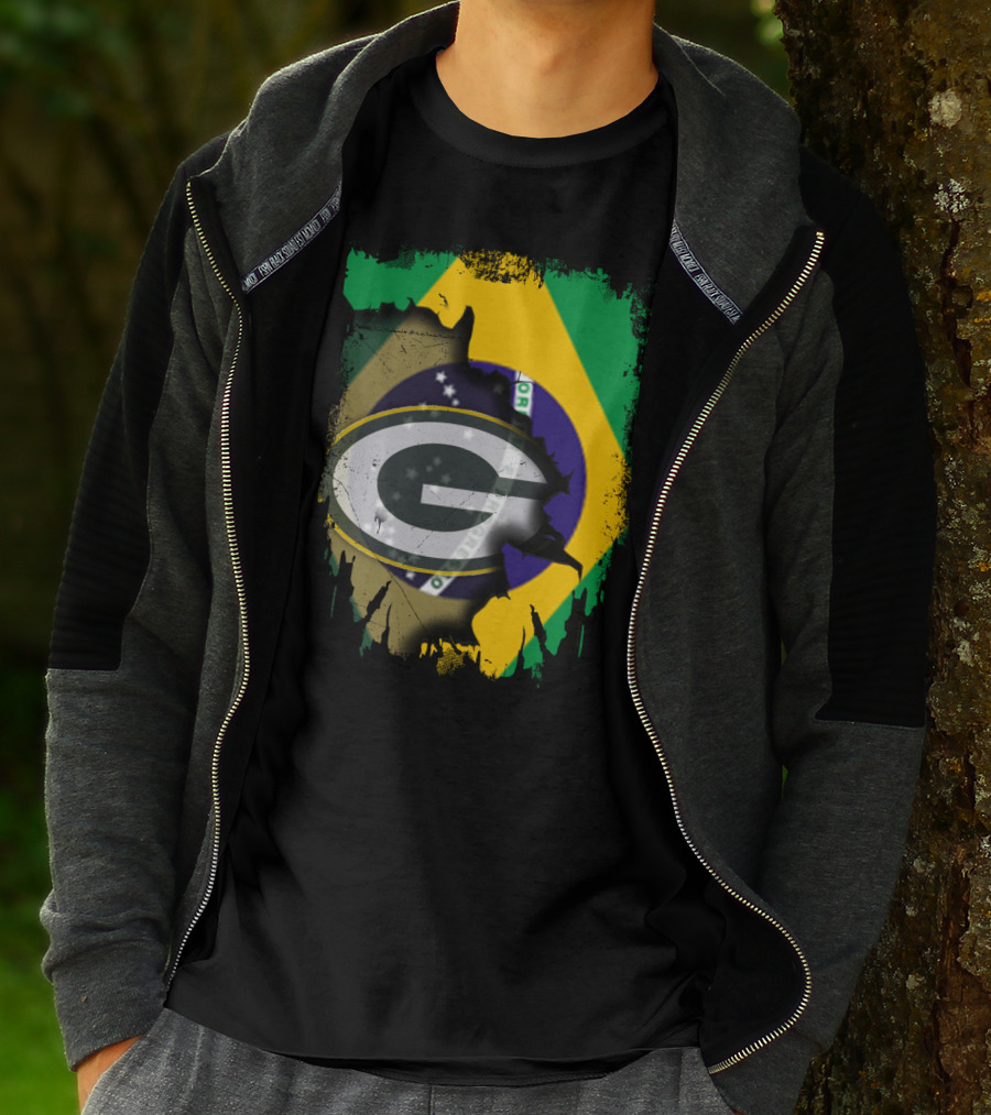 Brazilian Pride Meets Packers Loyalty Fusion T-Shirt