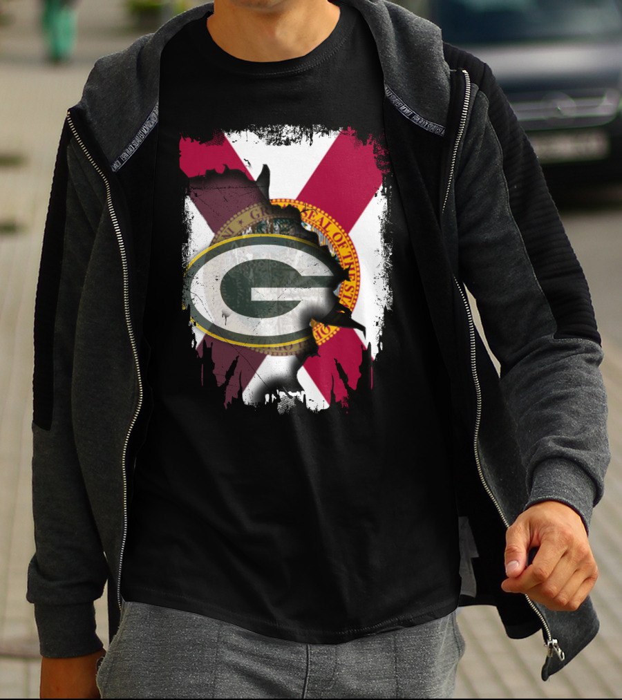 Florida State Outline With Green Bay Packers G T-Shirt