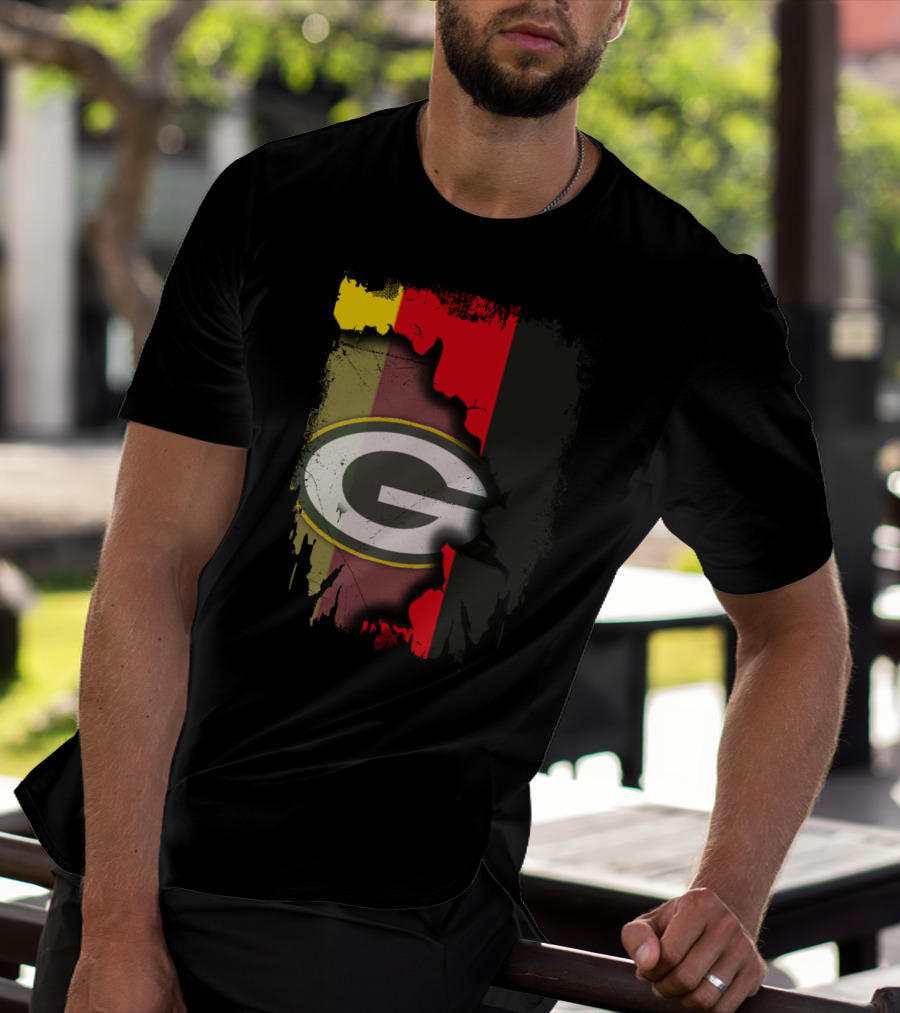 Germany And Packers United Flag Fusion T-Shirt