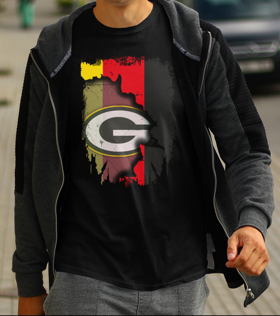 Germany And Packers United Flag Fusion T-Shirt