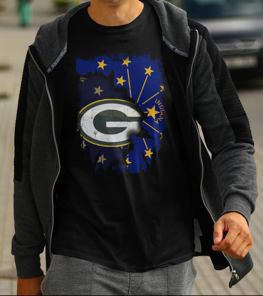 Indiana Green Bay Packers Logo Stars T-Shirt