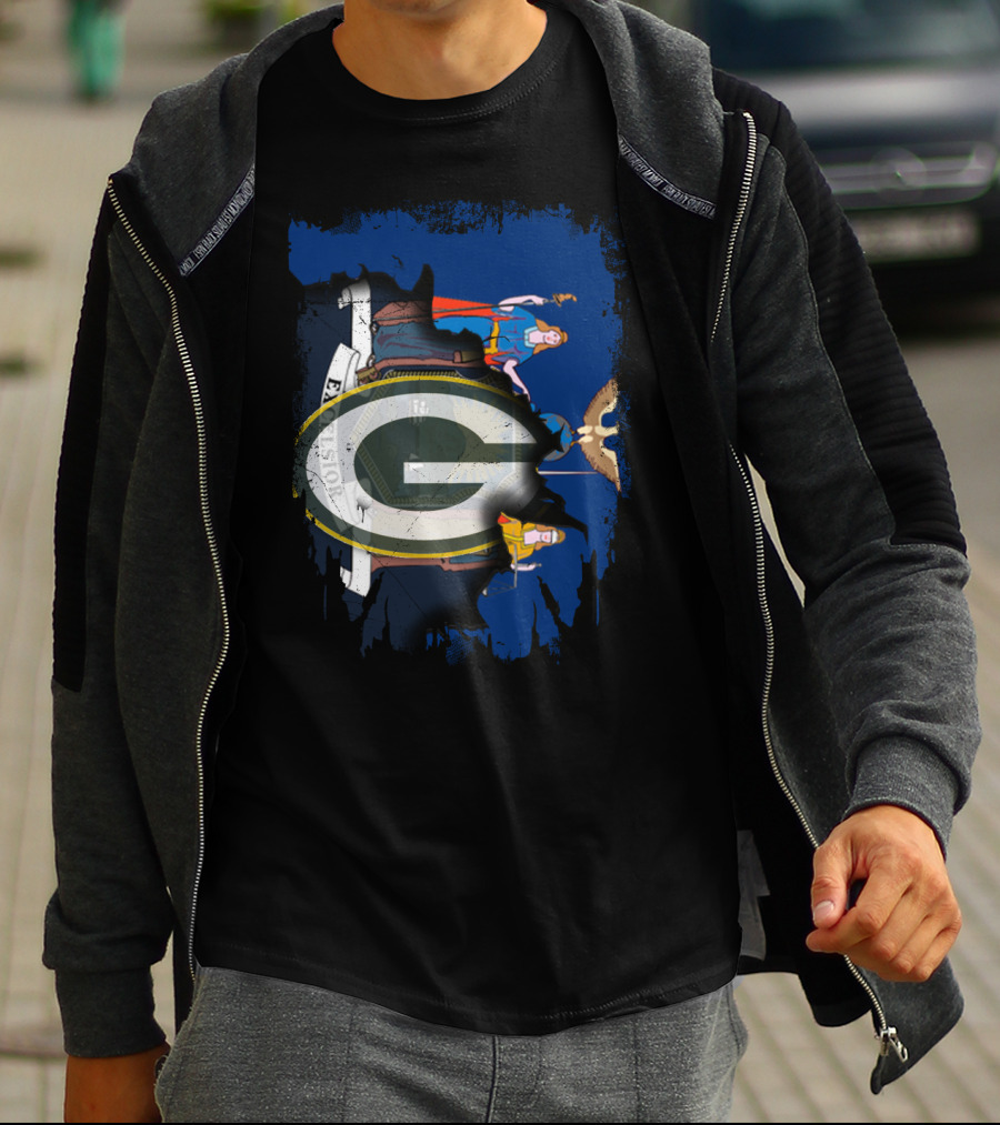 New York State Symbol With Green Bay Packers Logo Fusion T-Shirt