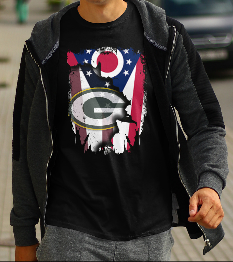 Together Ohio Flag With Green Bay Packers T-Shirt