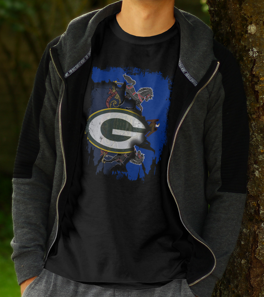 Green Bay Packers Logo Over Pennsylvania State Emblem T-Shirt