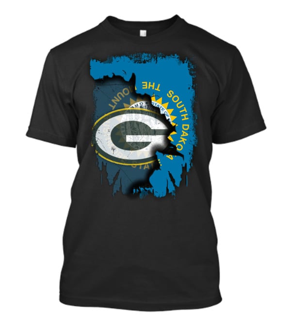 South Dakota Pride With Green Bay Packers Logo And State Seal T-Shirt