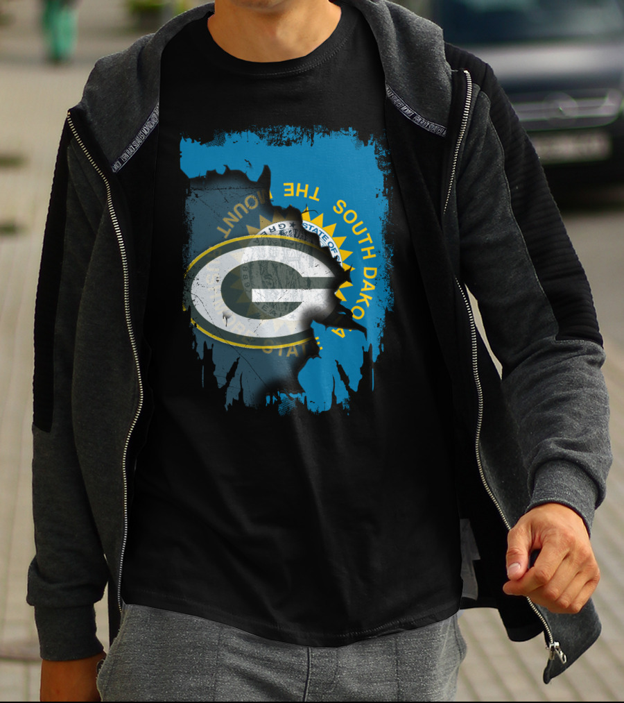 South Dakota Pride With Green Bay Packers Logo And State Seal T-Shirt