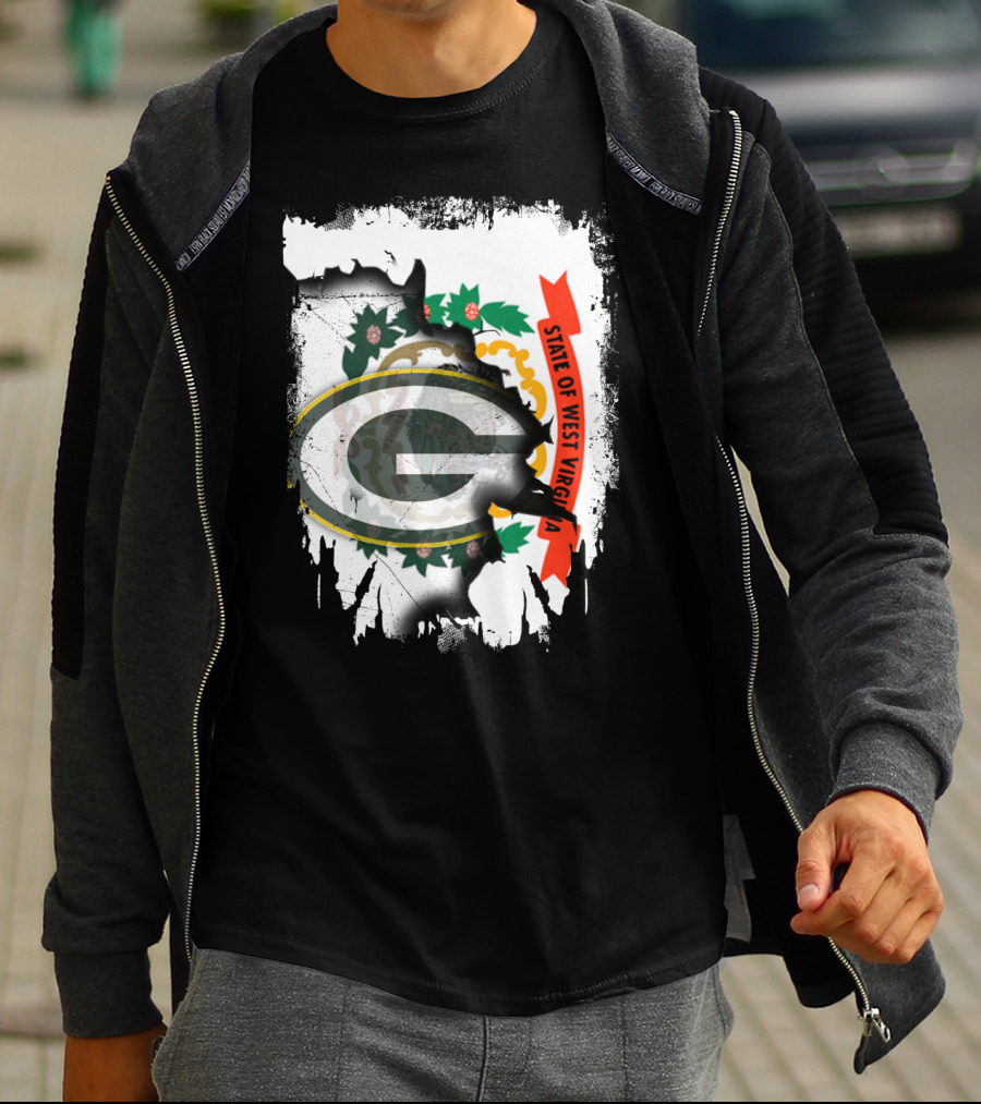 State Of West Virginia Packers Logo Collaboration T-Shirt