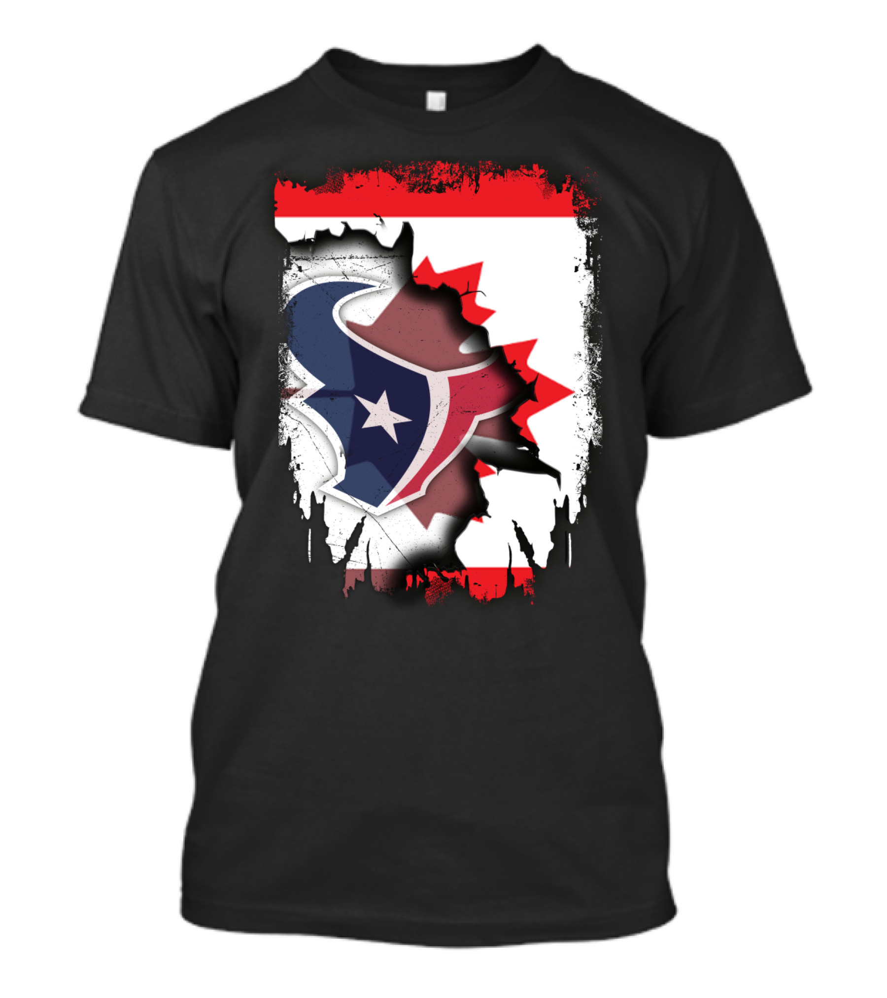 Together Canada With Texans Houston Football Emblem And Canadian Flag Integration T-Shirt