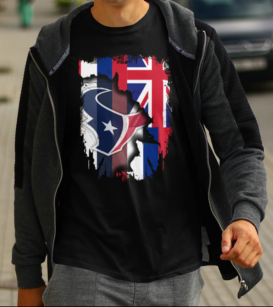 Hawaii Together With Texans Flag And Logo Collaboration T-Shirt