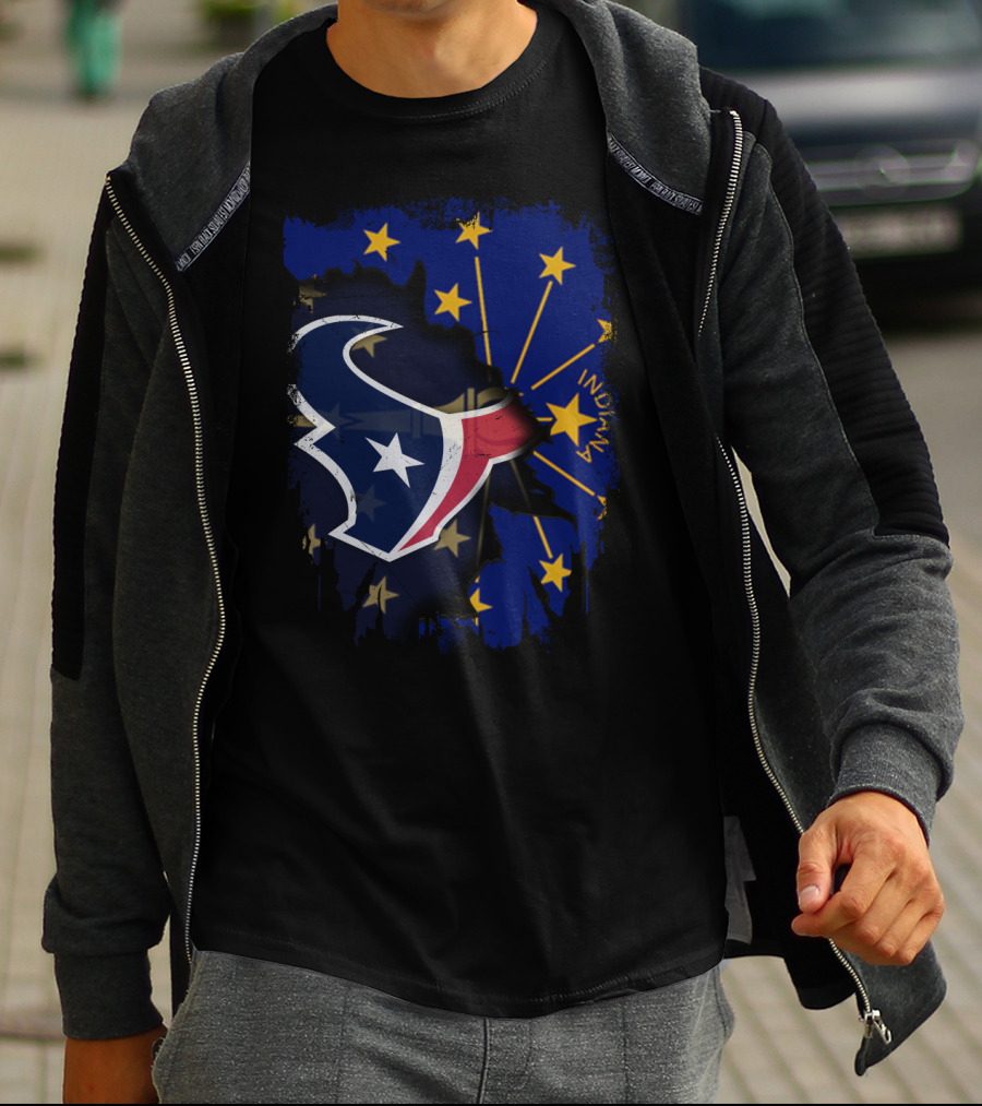 Indiana State Meets Texans Logo With Stars T-Shirt