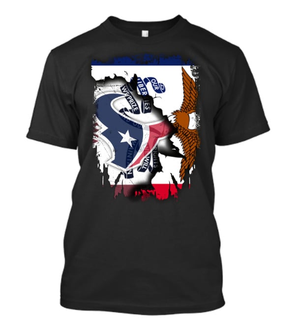Iowa Flag And Texas Texans Symbol Unity T-Shirt