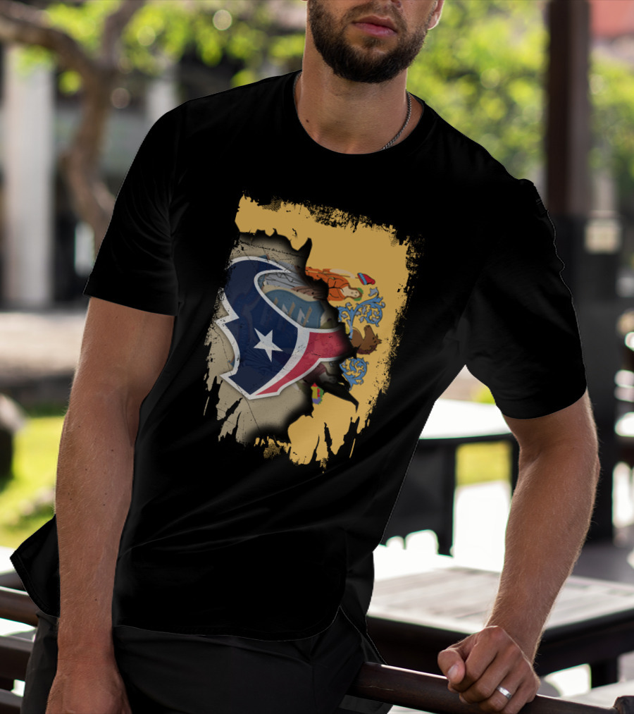 New Jersey Texas Tattered Flag Unity T-Shirt