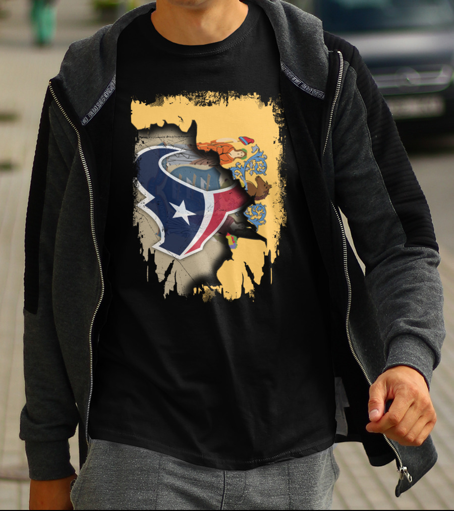 New Jersey Texas Tattered Flag Unity T-Shirt