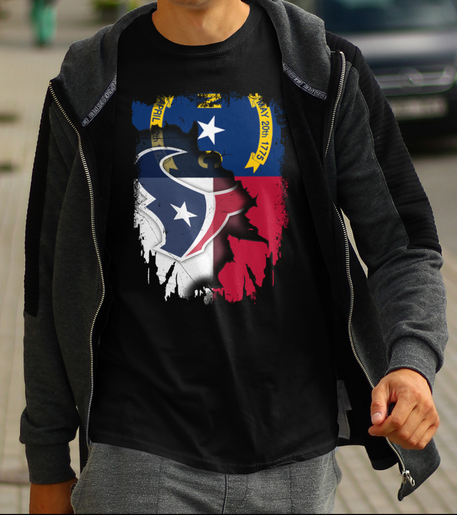North Carolina And Texans Symbolic Unity With State And Sports T-Shirt