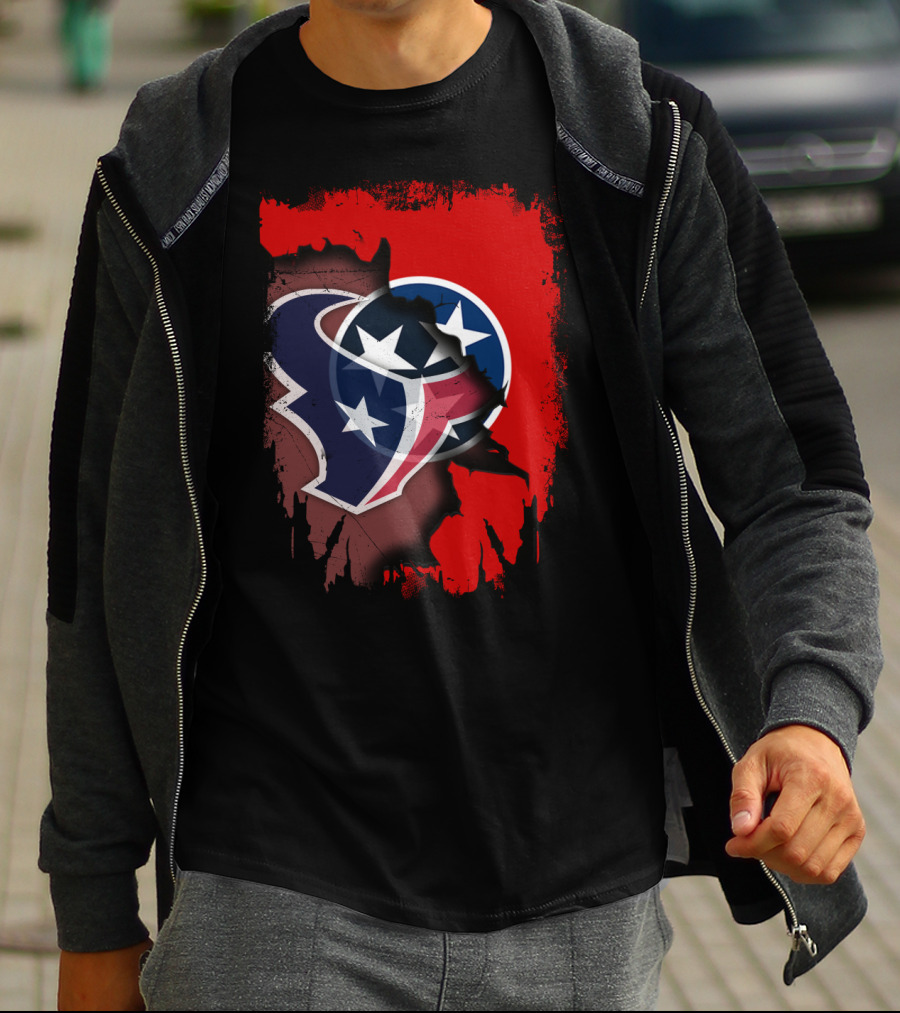 Together Tennessee Texans Logo Fusion T-Shirt