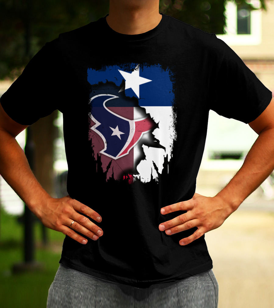 Texas Together Houston Texans Flag Star T-Shirt