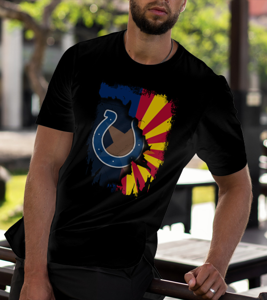 Together Arizona Colts Horseshoe Logo And Flag T-Shirt