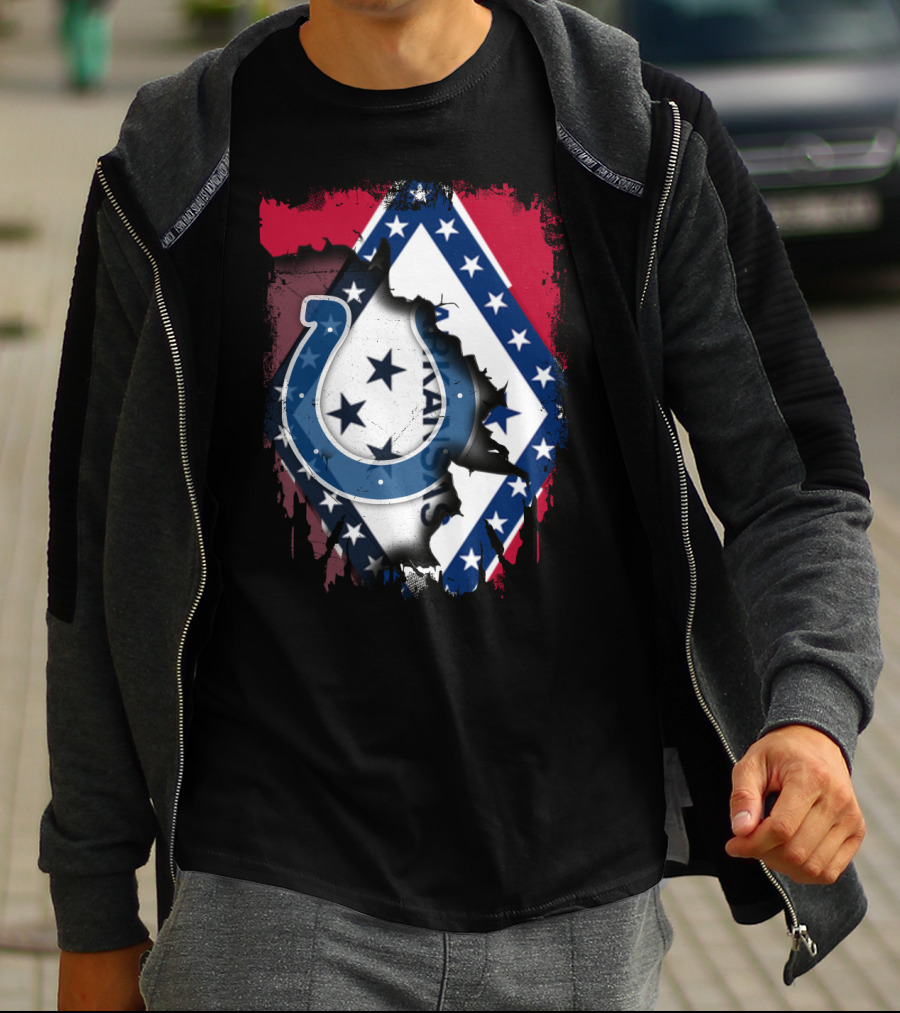 Together Arkansas Flag With Colts Horseshoe T-Shirt