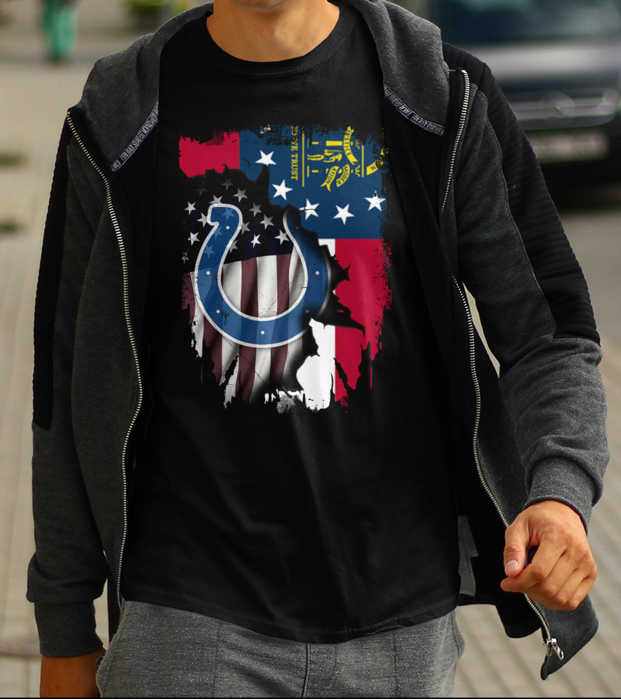 Together Indianapolis Colts Georgia Flag T-Shirt
