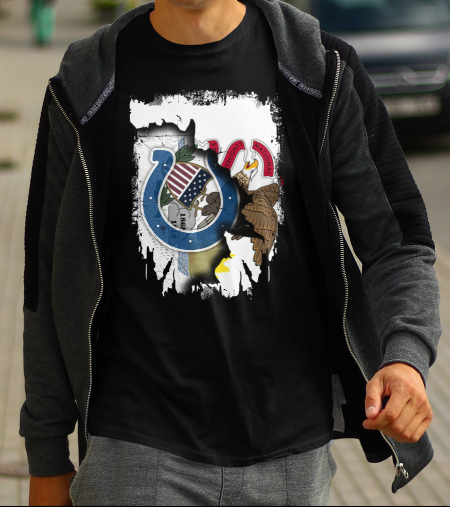 Together Illinois And Indianapolis Colts Unity Emblem T-Shirt