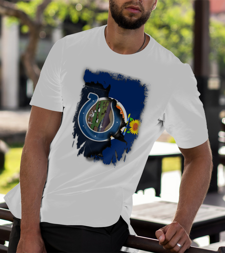 Kansas Colts Union With State Flag Sunflower T-Shirt