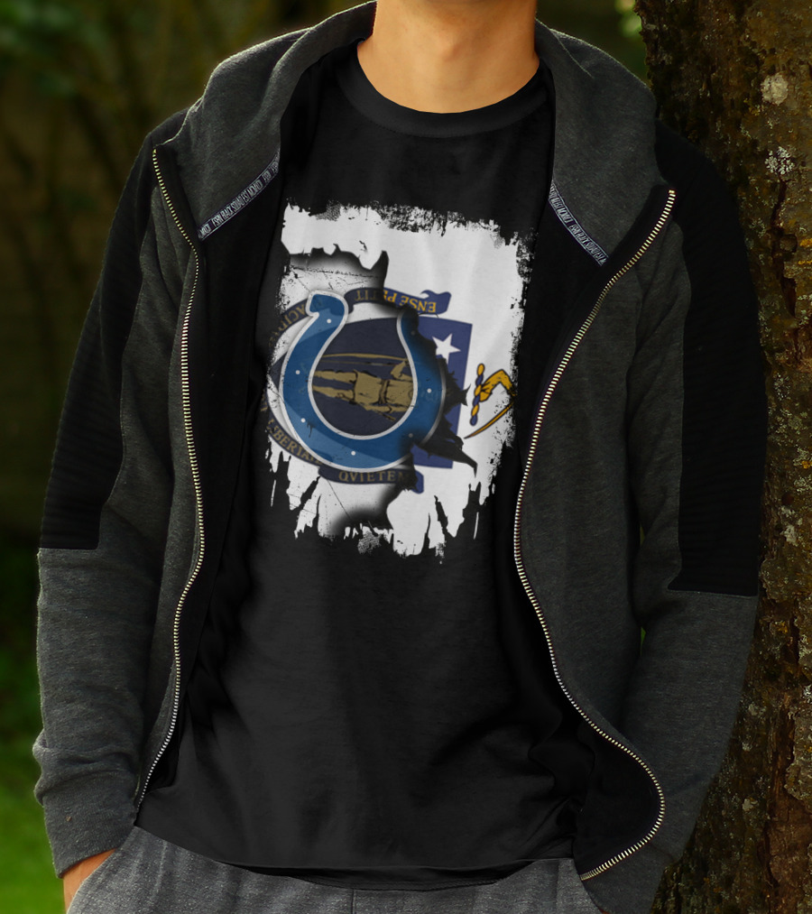 Massachusetts And Colts United With State Seal T-Shirt