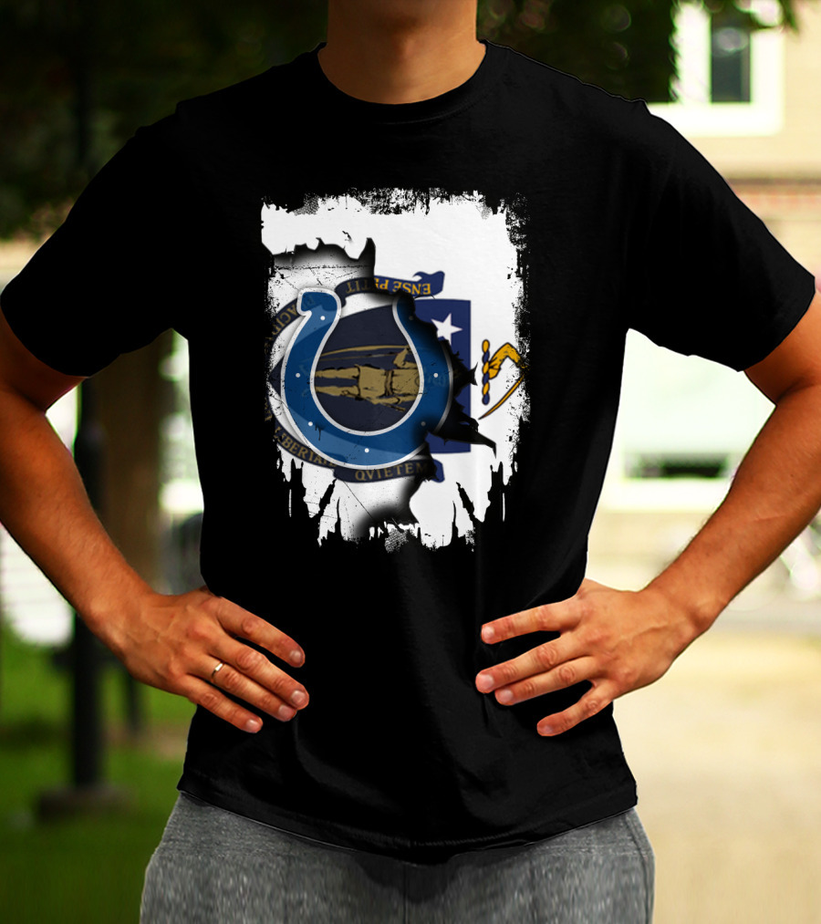 Massachusetts And Colts United With State Seal T-Shirt