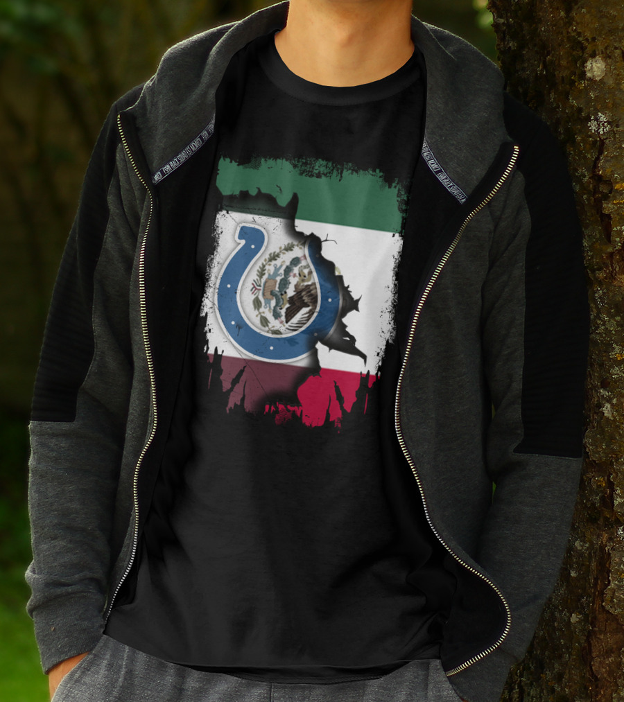 Mexico Colts Emblem On Distressed Flag Background T-Shirt