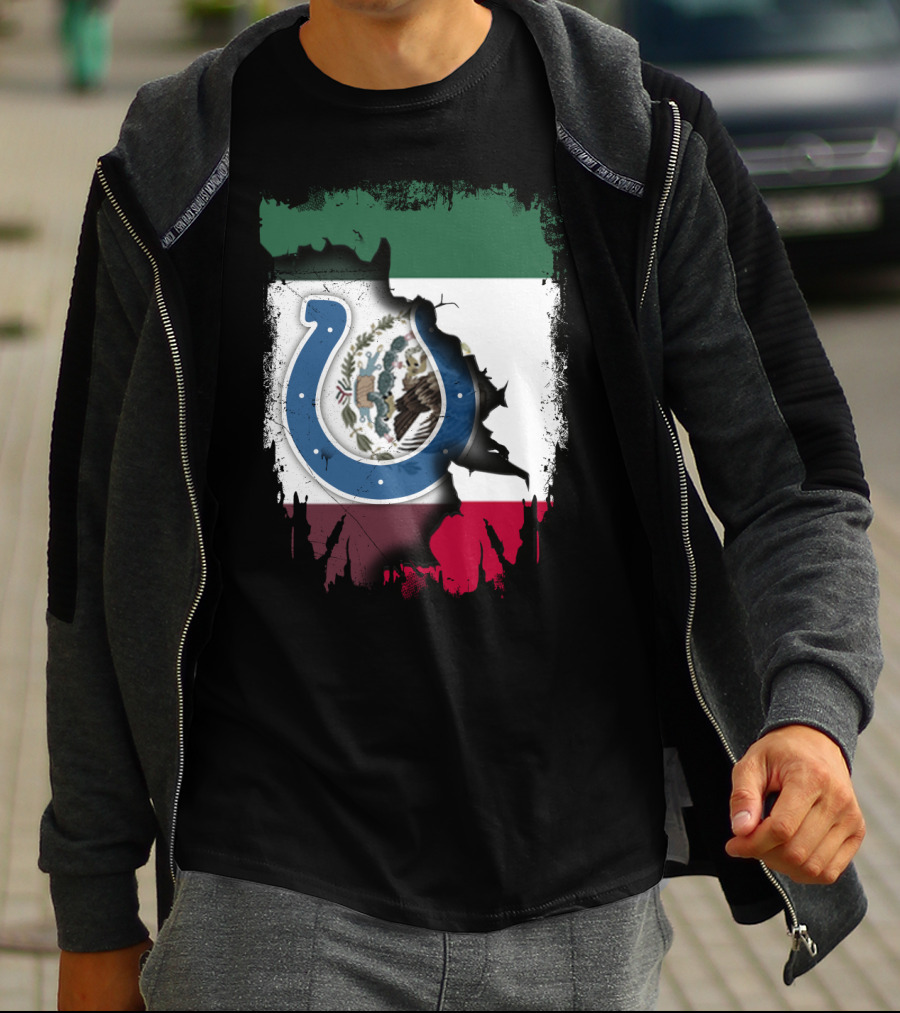 Mexico Colts Emblem On Distressed Flag Background T-Shirt