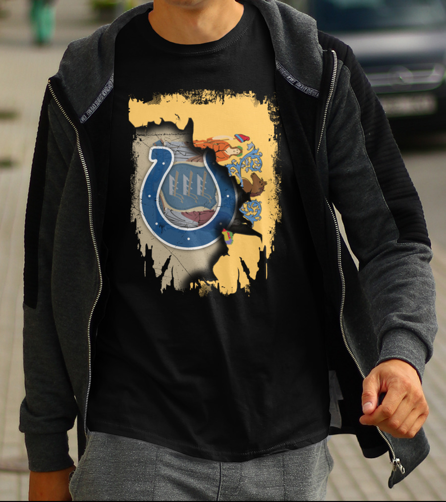 New Jersey Colts Horseshoe With State Flag Elements T-Shirt
