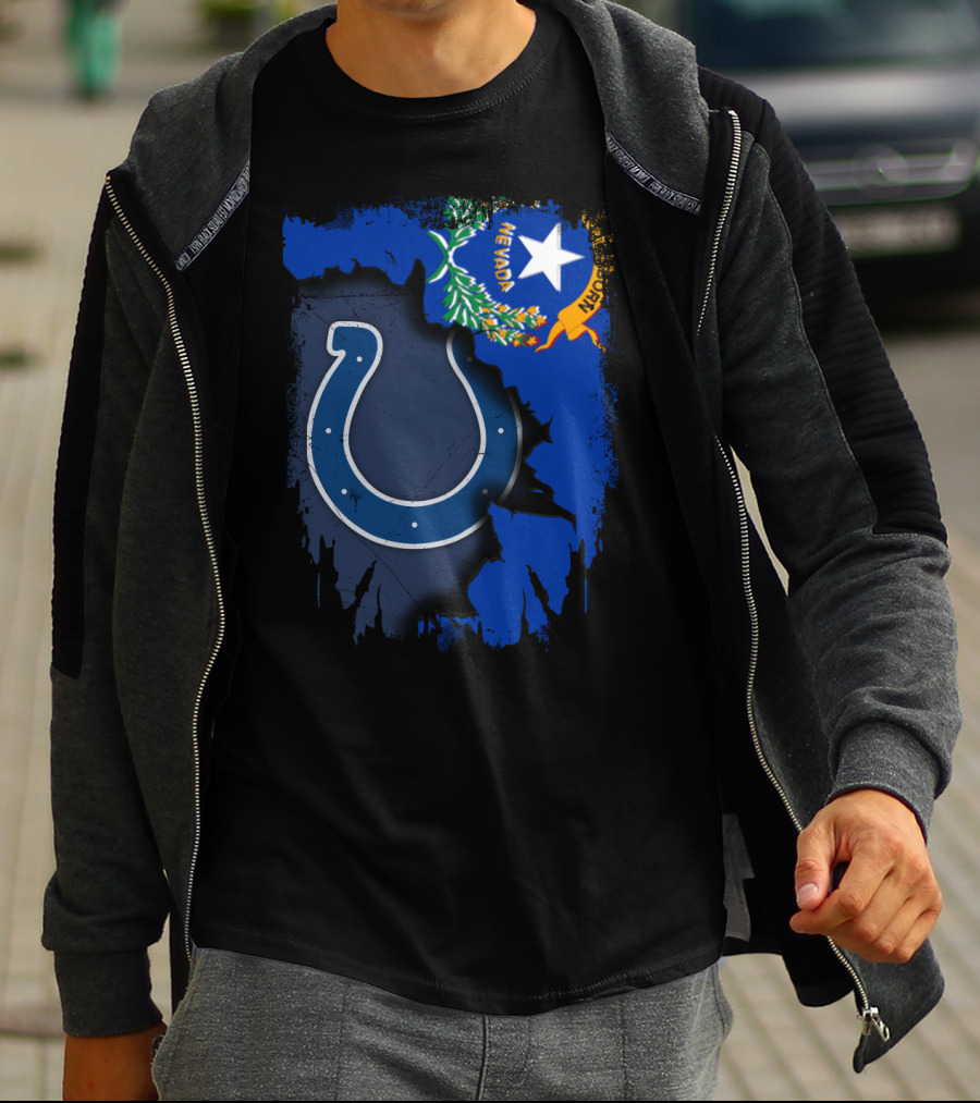 Nevada State Pride With Colts Horseshoe T-Shirt