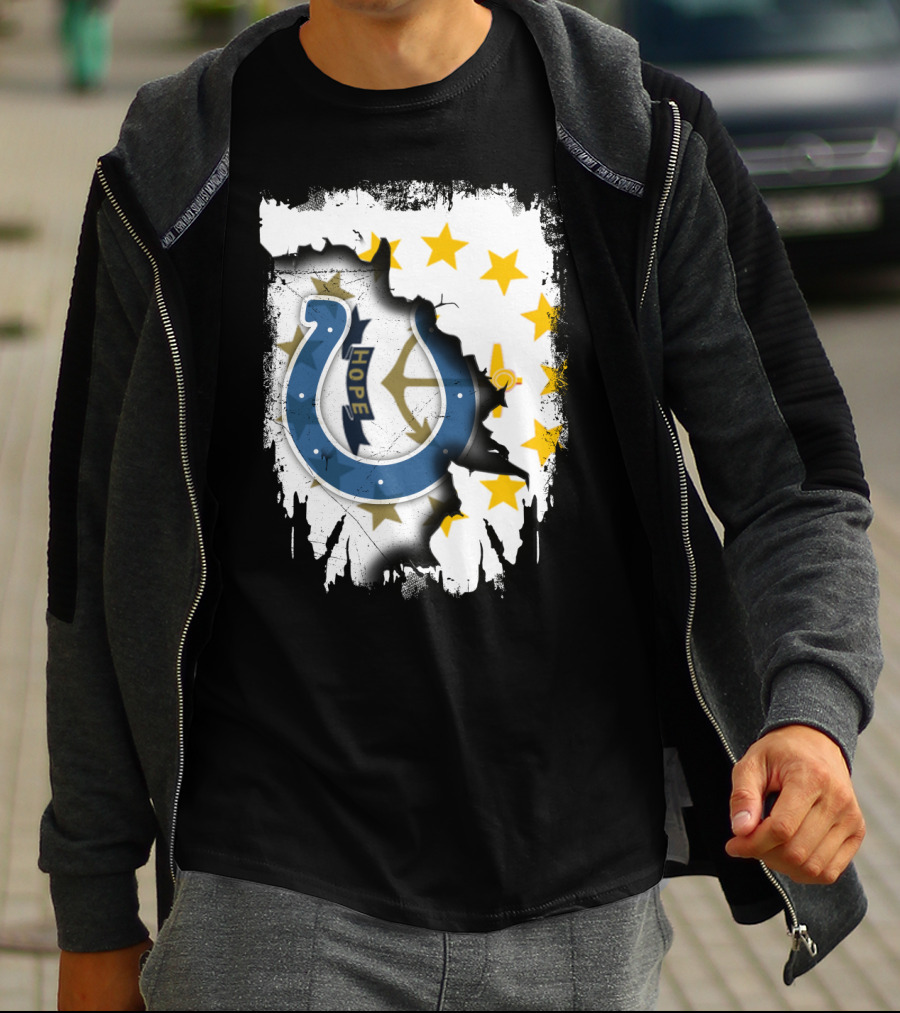 Rhode Island Together With Colts Hope Flag T-Shirt