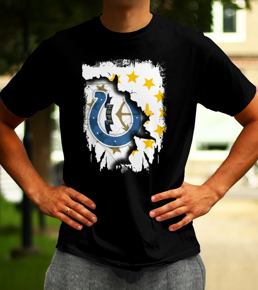 Rhode Island Together With Colts Hope Flag T-Shirt
