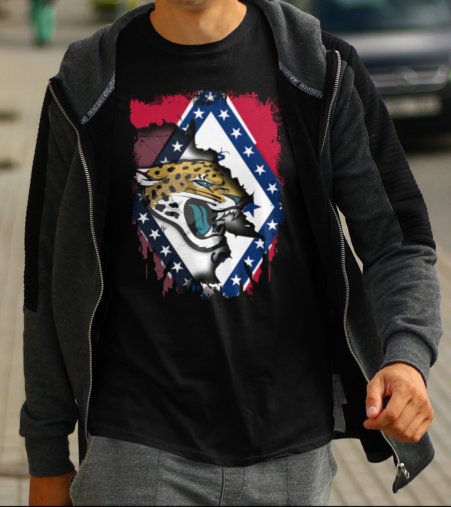 Arkansas Flag With Jaguars Logo Integration T-Shirt