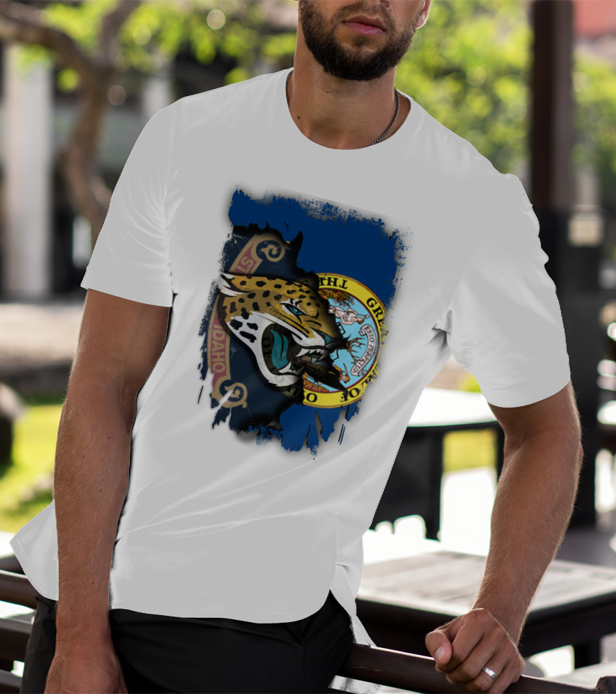Idaho State Seal And Jaguar Head Combination T-Shirt