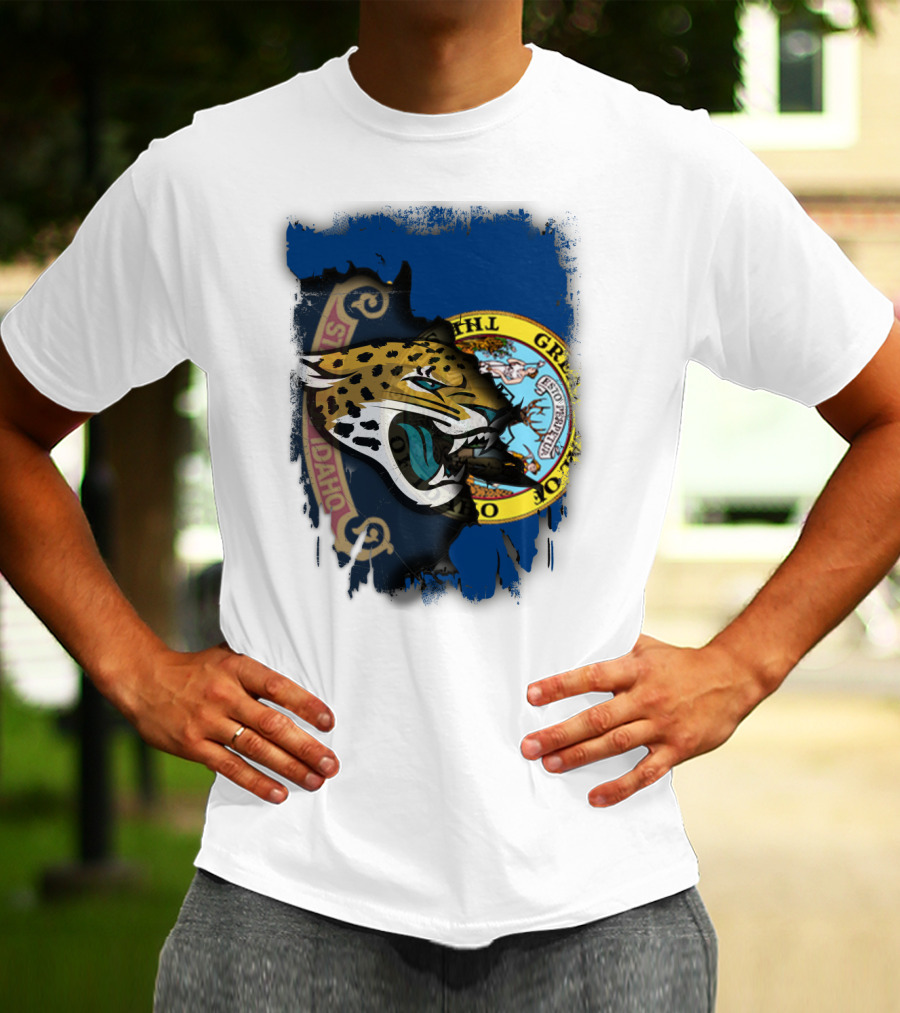 Idaho State Seal And Jaguar Head Combination T-Shirt