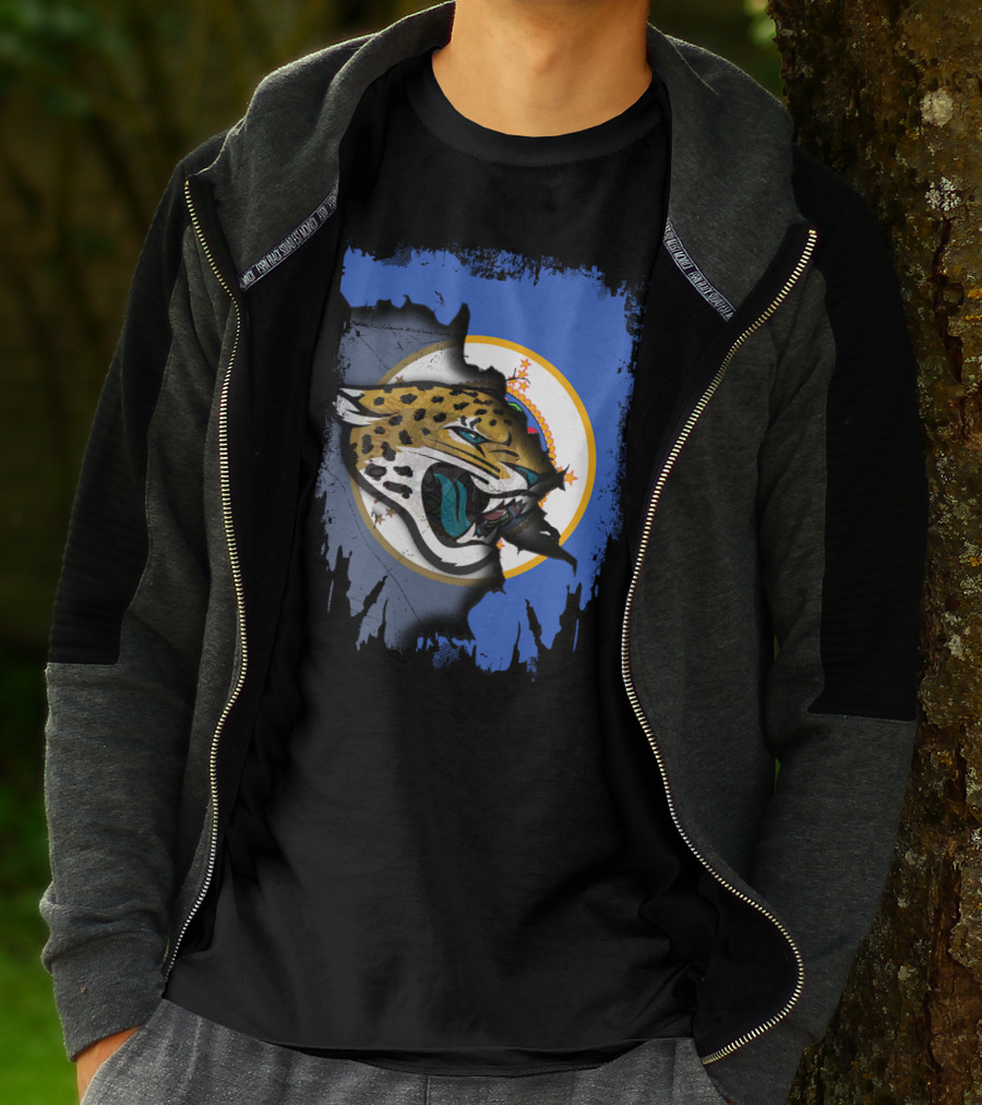Together Minnesota With Jaguars Emblem Against Blue Background T-Shirt