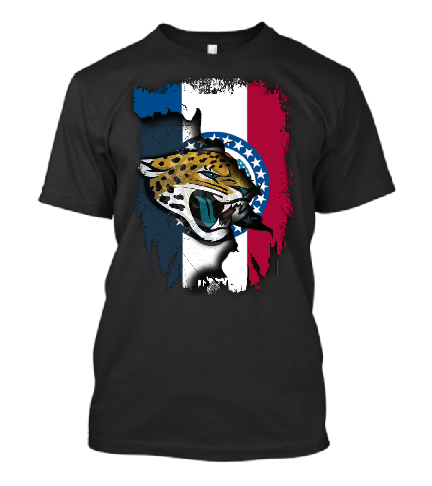 Missouri Flag With Jaguars Roaring Spirit T-Shirt