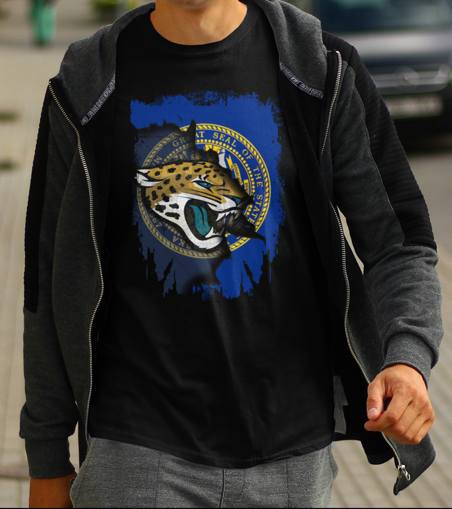 Nebraska State Seal With Jaguars Collaboration T-Shirt