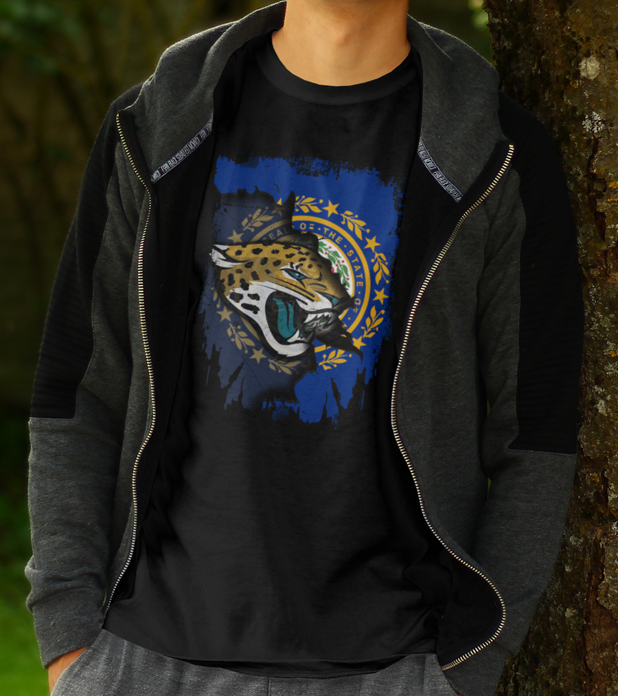 New Hampshire State Seal And Jaguars Football Fusion T-Shirt