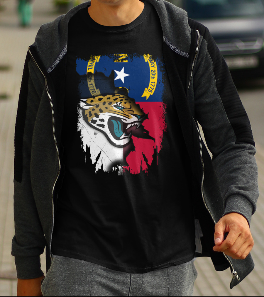 North Carolina Flag Jaguar Face Integration T-Shirt