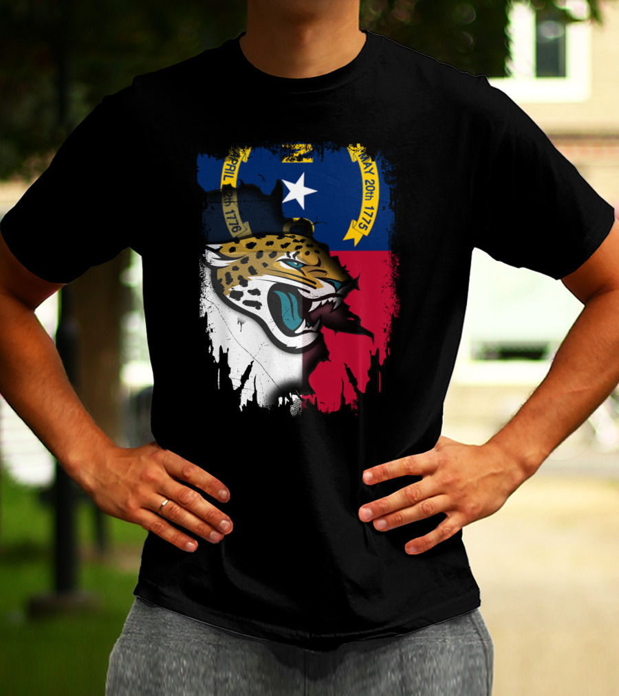North Carolina Flag Jaguar Face Integration T-Shirt