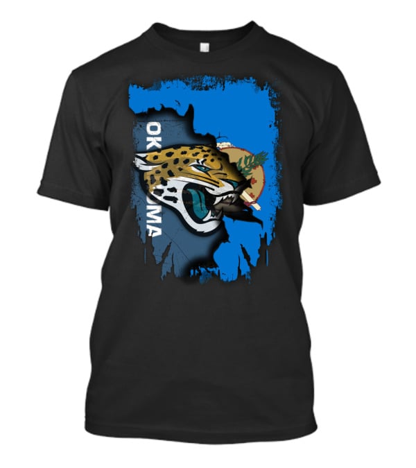 Oklahoma Jaguars With State Flag And Fierce Jaguar Head T-Shirt