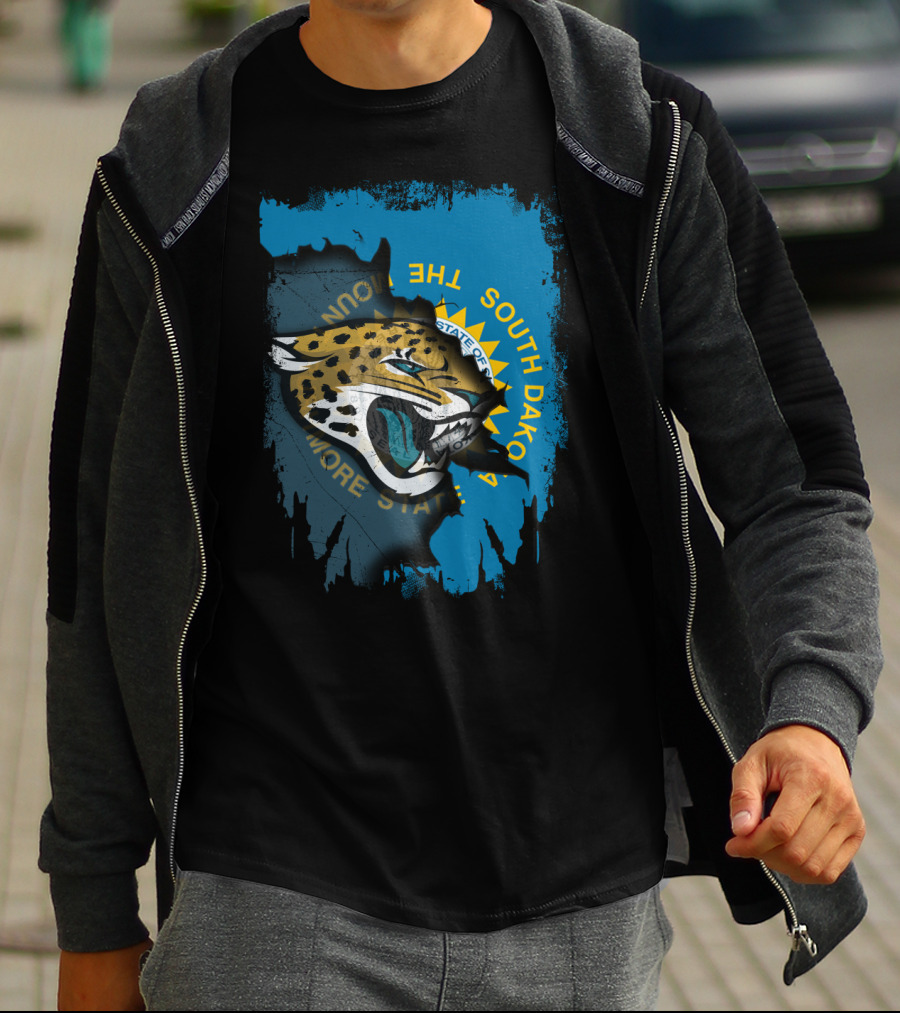 South Dakota State With Jaguars And Flag T-Shirt